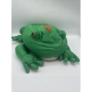 Rare Snugeez Microbead Soft Plush Squishy Frog Laying Down Green 14" Long